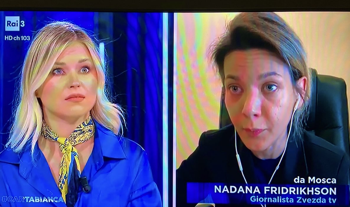 rulajebreal's tweet photo. For months Italian State TV @RaiTre has continuously spread 🇷🇺 disinformation…hosting hard-core Russian propagandists, alongside Putin advocates who constantly blame NATO, Biden, Europe &amp; Zelensky…even saying: “ 🇺🇦 must surrender… children can be happy under a dictatorship!” https://t.co/AO5LV4I1hJ