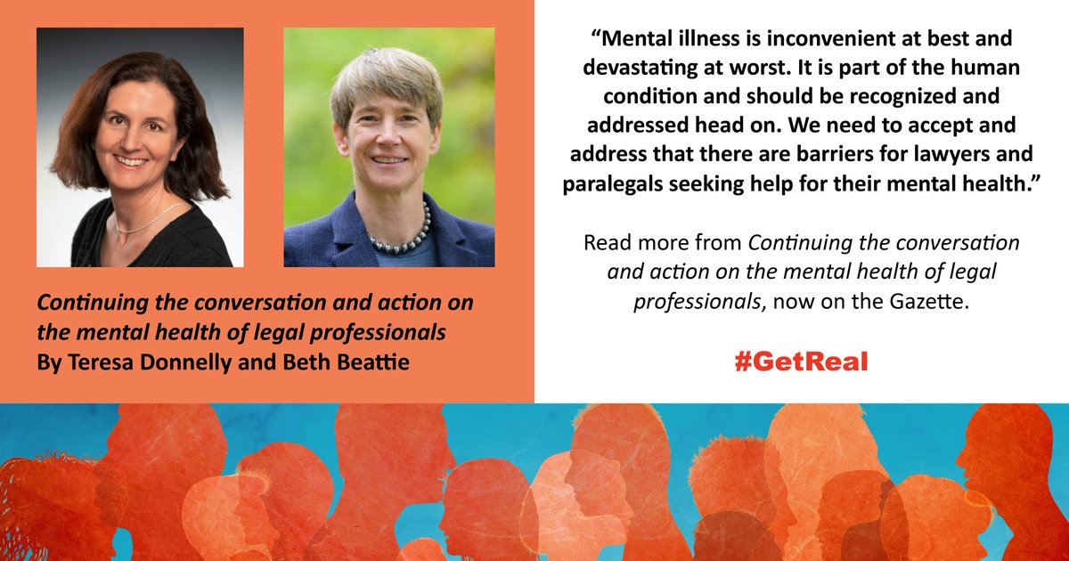 LSOTreasurer's tweet photo. In preparation for #MentalHealthWeek, Beth Beattie and I take to the Gazette to continue the conversation and action on the mental health of legal professionals. Read it now on the Gazette: https://t.co/uzr26UENMA https://t.co/Be0jl97QcR