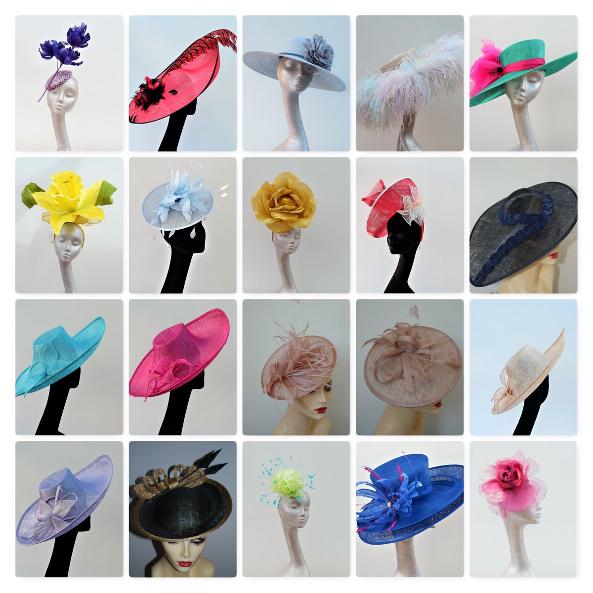 Hats2go's tweet photo. It's got to be busy when you run out of display heads for client orders.. Everyone made by my own fair hands (sore and cracked) now. Some for weddings, Races, photoshoots, hat hire business etc but all lovingly hand made be me...
#lovemywork #allinaweekswork #millinery #fashsion https://t.co/yxsxDHpBul