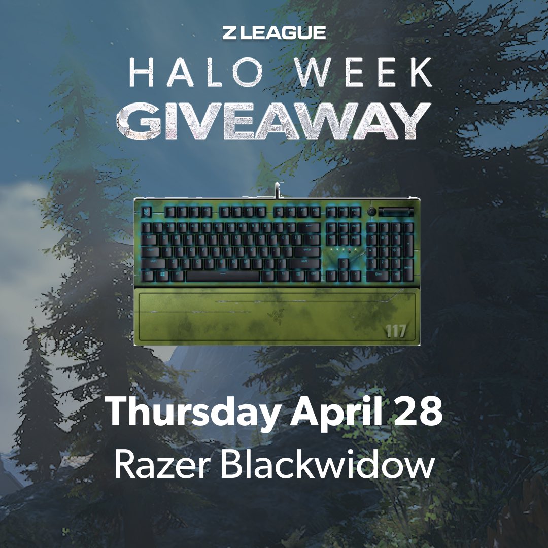 ZLeaguegg's tweet photo. The 2nd Day of Giveaways is here! Play in any Halo tournament today and you're automatically entered to win this Razer Blackwidow. #HaloWeek #ZLeague https://t.co/GX4NzGziIJ