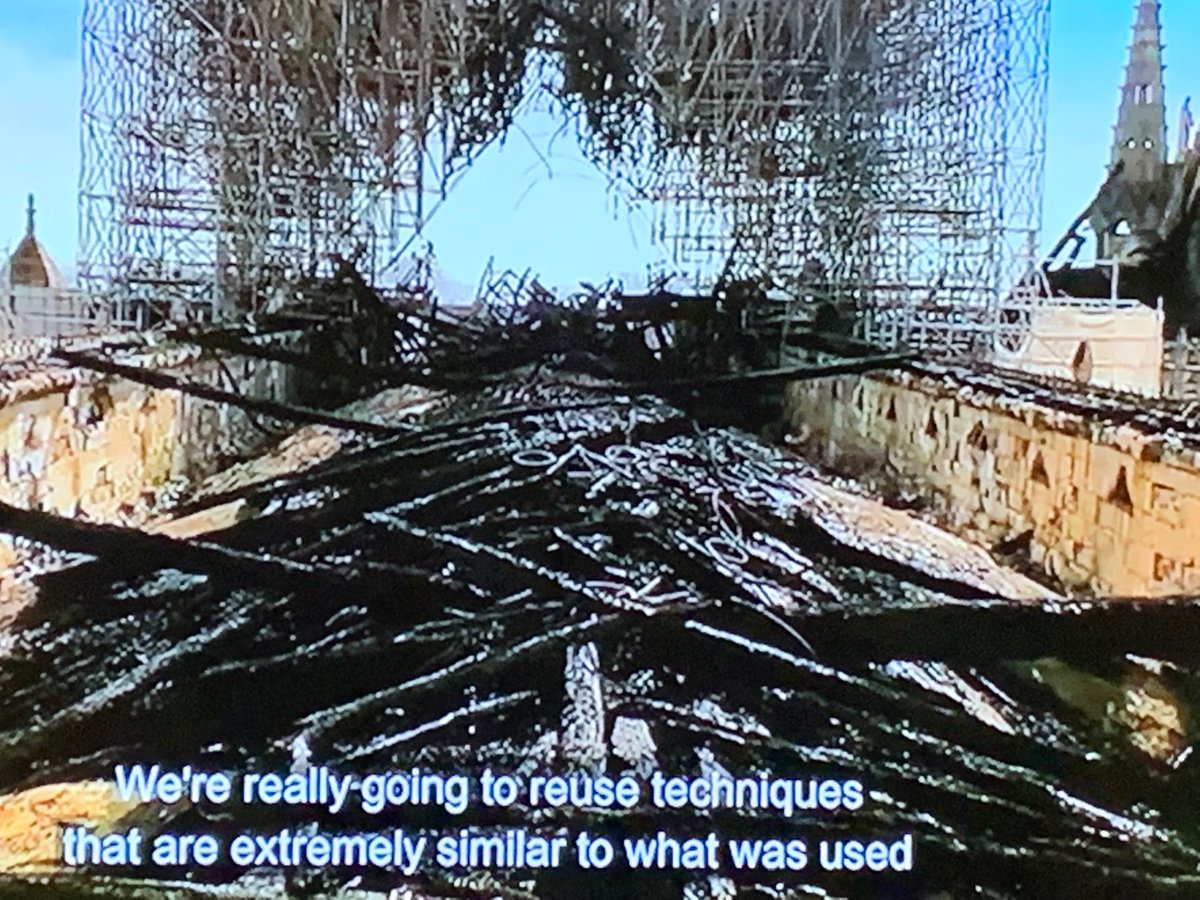 AmandaHepburn3's tweet image. Enjoying watching all these wonderful experts caring for Notre Dame. So heart breaking watching the fire😥
Rebuilding the forest of wooden roof.😮 #RebuildingNotreDame