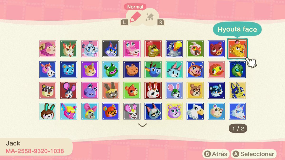 ElvisJack69's tweet photo. Other 3 patterns of villagers faces, I made 90 of 413 in total X'D
#AnimalCrossingNewHorizons #animalcrossing #acnh #どうぶつの森 #NintendoSwitch #animalcrossingpatterns #AnimalCrossingDesigns #pixelart #あつまれどうぶつの森 #あつ森 https://t.co/gaIw0dEiKr