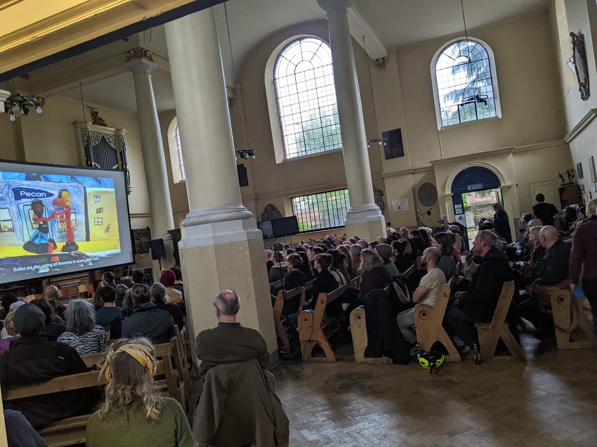 A huge crowd of about 200 at St Nick’s for The Battle for Deptford