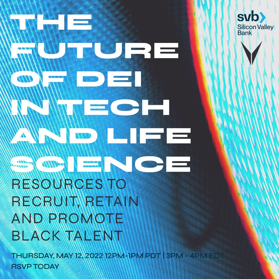 Join us on May 12th from 12-1pm PT where diversity leaders share tips and resources to recruit, retain, and promote Black talent in the tech and life science industry. You don't want to miss it! RSVP at bit.ly/39i3qLL 👥✨ #DiversityandInclusion #techtwitter #workplace