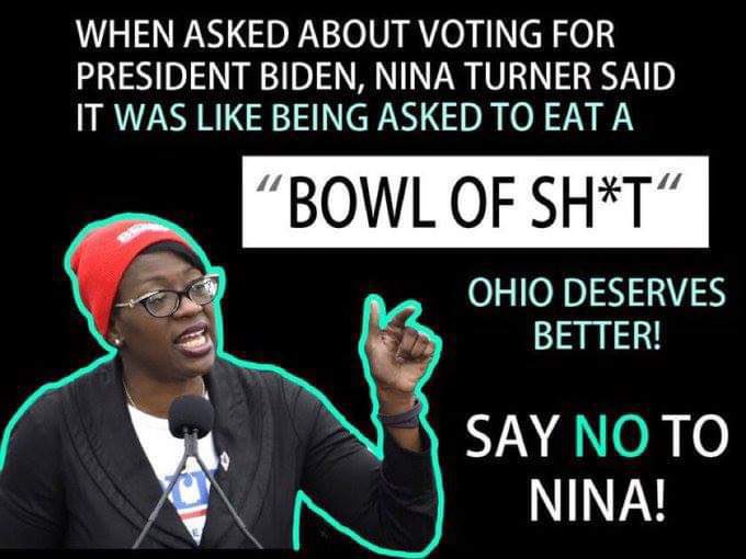 Deemoney521's tweet photo. @TeamTurner2022 blah blah. #Grifterturner ran Our Revolution PAC which had NO Problem accepting Dark money at that time. #OH11 can see thru the Lies & Hypocrisy...#neverNina #OH11 Re elect Shontel Brown for congress!! https://t.co/4tDY1fRLJm