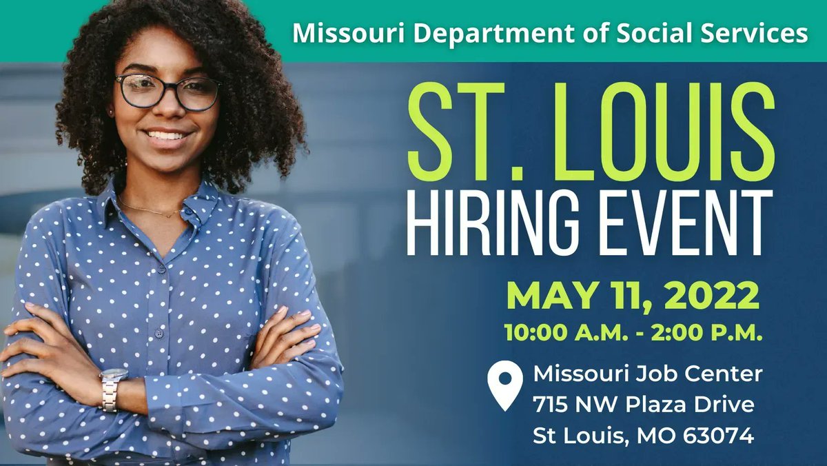 ATTENTION ST LOUIS: Mark your calendars for May 11, and make plans to attend a hiring event with multiple positions, on-site interviews, and immediate job offers. 
Learn more or apply now | https://t.co/Y6B8d8lLUh
Check out our Facebook Event Page | https://t.co/Iytzv4F48y https://t.co/asHs5MXwV1