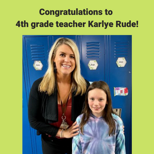 Congratulations to RIS 4th gr teacher Karlye Rude -  April's Teacher of the Month from 99.9 LiteFM! "Mrs. Rude consistently goes above &amp; beyond for her students and is always focusing on and bringing out their strengths..."