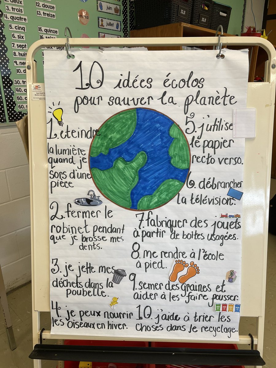 mllebenevides's tweet photo. Last week, we read “10 idées écolos” and decided to collect leftover reusable materials to complete idea #7. Today, we presented our creations en français! Blown away by their creativity (yes, that is an entire bonfire &amp; a functional purse!) and French speaking!!! @alcdsb_shrt https://t.co/mvDzV8xwnl
