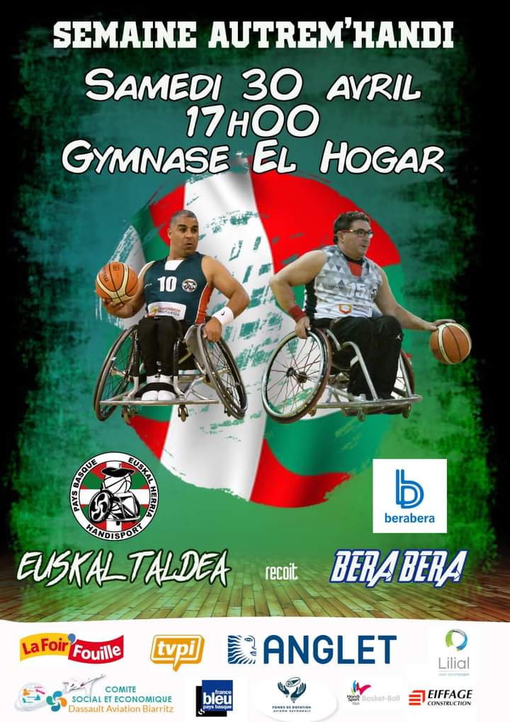 On compte sur vous, votre présence  pour notre match de basket fauteuil de haut niveau <a href="/euskalhpb/">EUSKAL TALDEA HPB🏀💪😍♿🎯🏊‍♂️😍</a> face à l équipe  espagnole berabera ouverture de la semaine autrem'handi ♿🏀♿🏀💪♿🏀💪