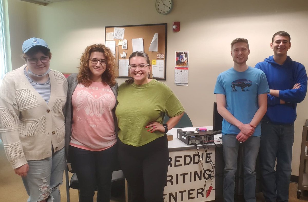 ReddieWC's tweet photo. The Writing Center has concluded the workshop series and the tutoring sessions for the spring 2022. We are closed for the Summer. Our tutors got together and took some pictures yesterday to mark the last day of the semester. Thanks so much to all!!! https://t.co/LCfejYavn5