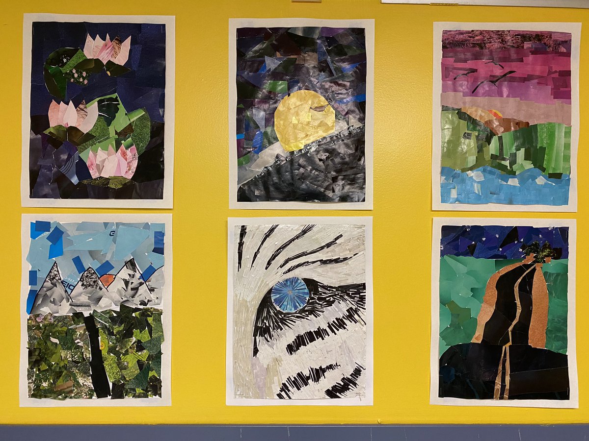 FTSD_Anderson's tweet photo. 8th Grade Fiber Arts Displays! Magazine Collages &amp; Circle Weavings https://t.co/vRsCJBAeW9