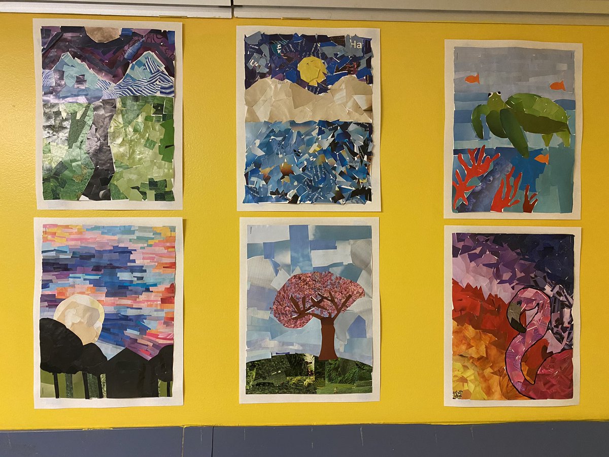 FTSD_Anderson's tweet photo. 8th Grade Fiber Arts Displays! Magazine Collages &amp; Circle Weavings https://t.co/vRsCJBAeW9