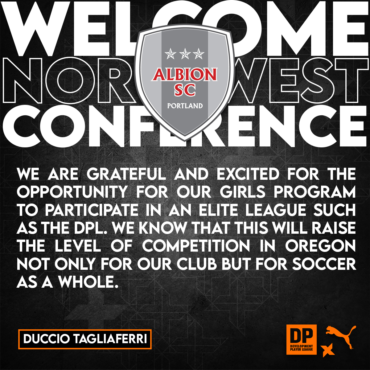 DP_League's tweet photo. The #DPLWELCOME'S... @albionscportlandβ½β€οΈπ«
Our latest Albion Addition is only the FIRST of MANY TEAMS to join The DPL - Priding itself on Legacy-Building Soccer we are dedicated to developing the strength of our players to infinity & BEYOND! π
π WELCOME @albionscportland π https://t.co/5F7mxU7tJR
