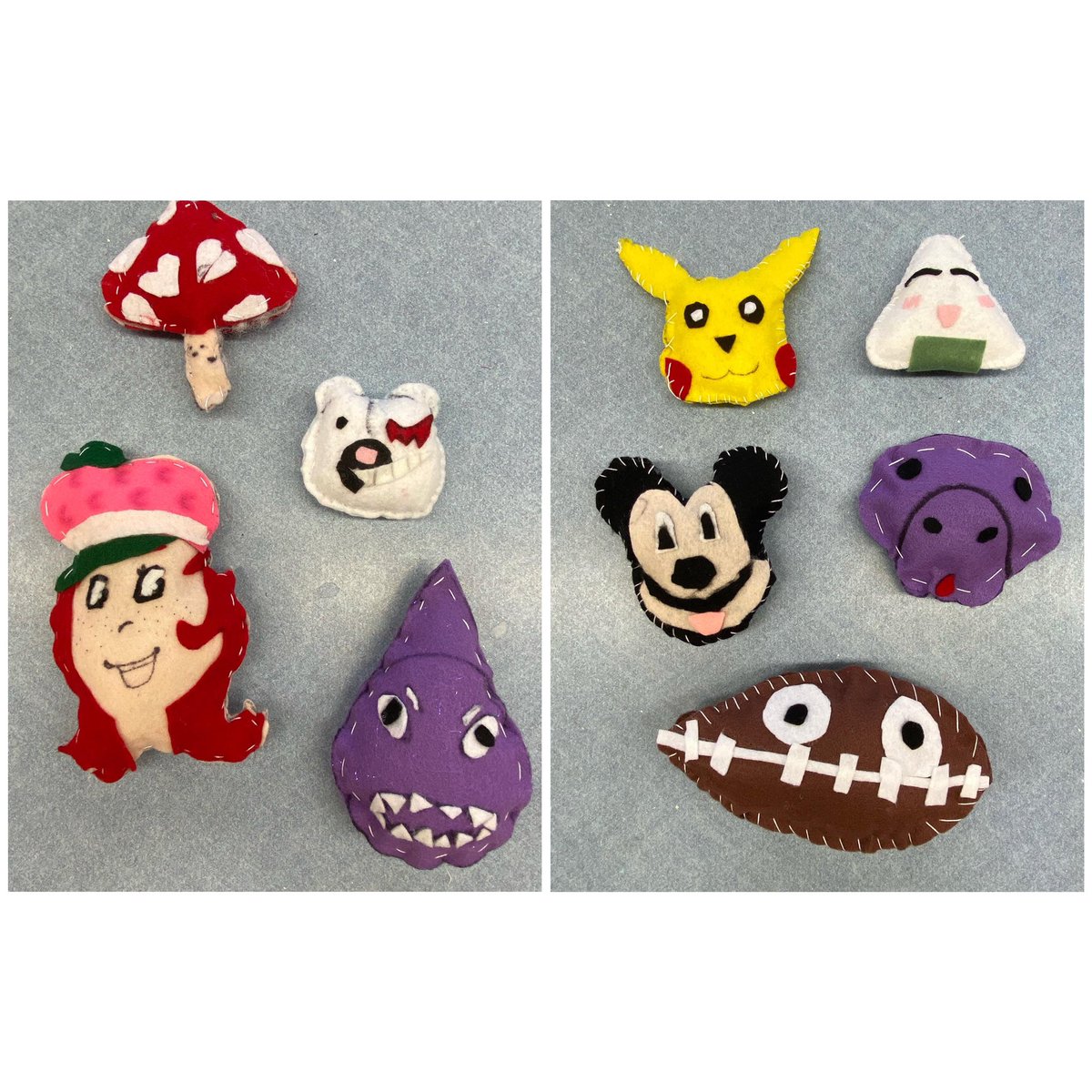 FTSD_Anderson's tweet photo. 8th Grade 3D plushes! Students experimented with felt, cotton stuffing, &amp; sewing to make their sketches come to life 😍 https://t.co/SdGEJtXvmr
