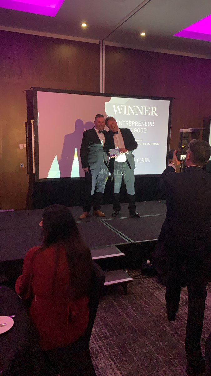 Congratulations to Chris Cain of @kazzooit for winning the Entrepreneur For Good award. Thanks again to Ian Guylers Business Consulting for sponsoring this category.