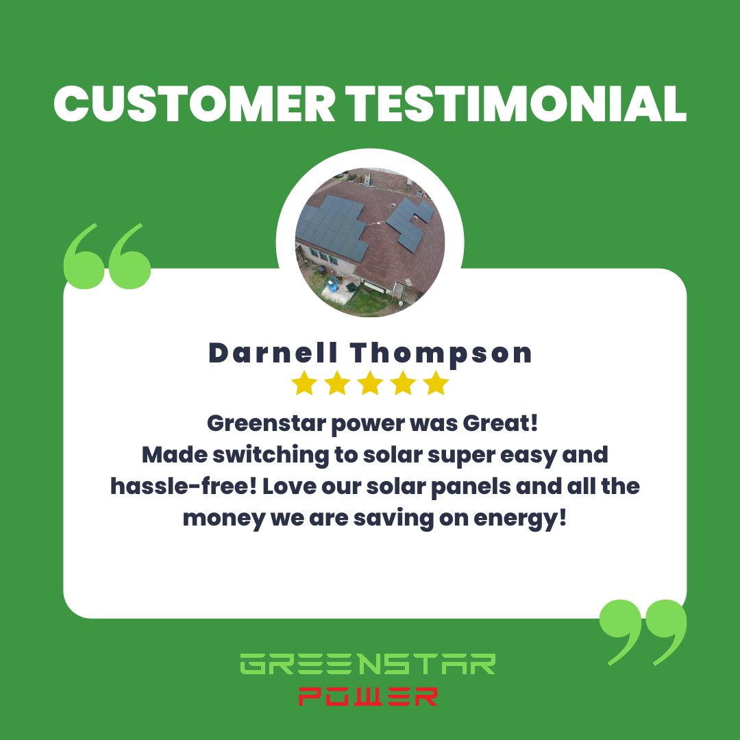 GreenstarPower's tweet photo. Let us help you make the switch to solar super easy and hassle-free! 
We help homeowners save, by saving on energy ♻️👌
#energysaving #greenstarpower #renewableenergy #gosolar #pureenergy #solarpower #energysavings #cleanenergy #sustainability #greenenergy #ecofriendly https://t.co/EM5cOvLwLF