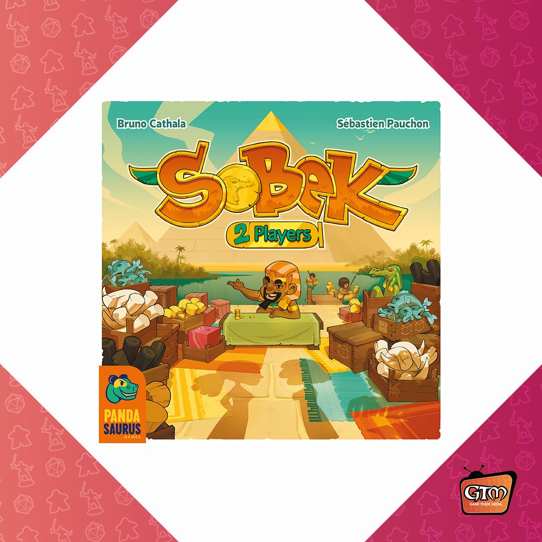 Sobek by <a href="/Pandasaurusgame/">Pandasaurus Games</a>  is a 2-player game by acclaimed designers Bruno Cathala in which players must form the best sets of goods, while cleverly controlling your opponents options. 
.
Support #local and pre-order from your neighborhood game store!