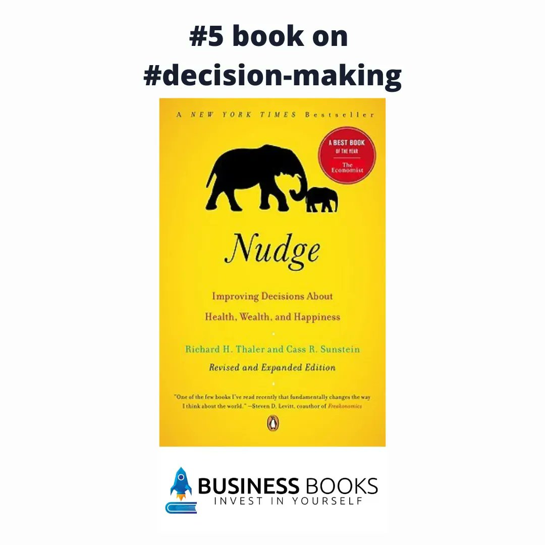 BusinessBooksio's tweet photo. "Nudge: Improving Decisions About Health, Wealth &amp; Happiness" by Richard H. Thaler @R_Thaler

🏅#5 book on #business #decisionmaking
Check the full ranking @ https://t.co/qIeODplHOQ
#improving #decisions #health #wealth #happiness #richardthaler #bookstagram #businessbooks https://t.co/dmrDyhbaDL