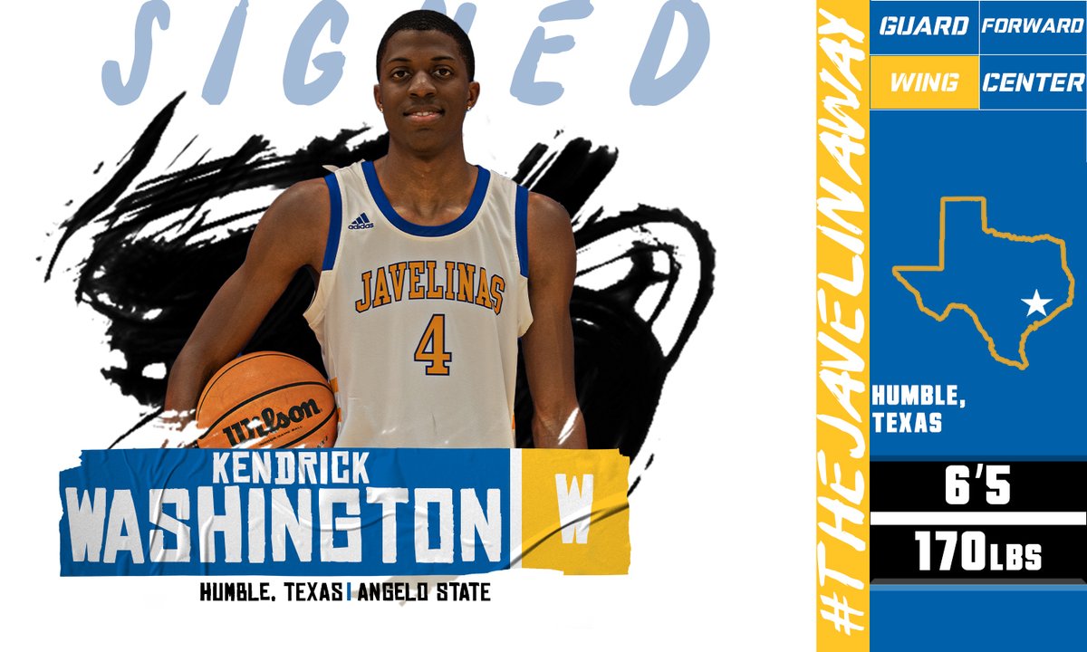 He looks so much better in Javelina Blue and Gold!! Join us in welcoming Kendrick Washington, who comes to TAMUK after two years at Angelo State!

Welcome to the family, @Kendrickk_11!

#TheJavelinaWay #GoJavelinas