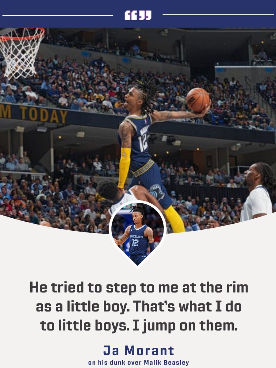 ProphetXHoops's tweet image. Ja Morant comments on his dunk over Malik Beasley.

Via BC Sports Pod