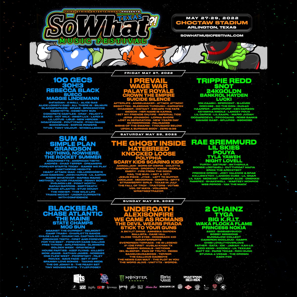 sowhatmusicfest's tweet photo. Alright your homework for tonight: tell 3 friends about the festival, get them to buy a SQUAD PACK with you, save money, and get us closer to selling this festival out. 
Everybody that buys a ticket gets a HUGE thank you gift if we sell this out. 🥳

🎟 https://t.co/KPs3L4zqvh https://t.co/y62IG1Mclh