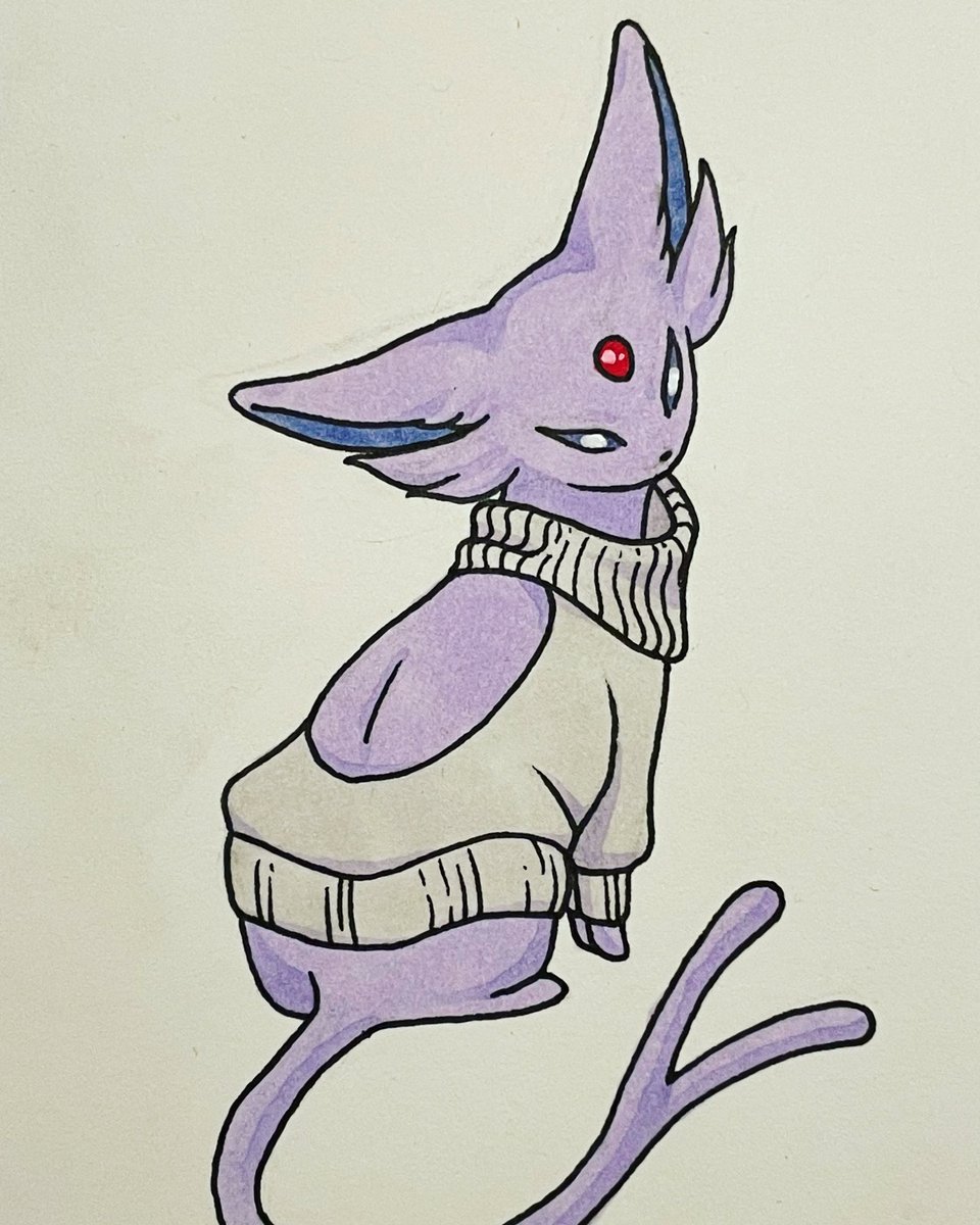 Another eevee evolution in a sweater! #PokemonArt #espeon