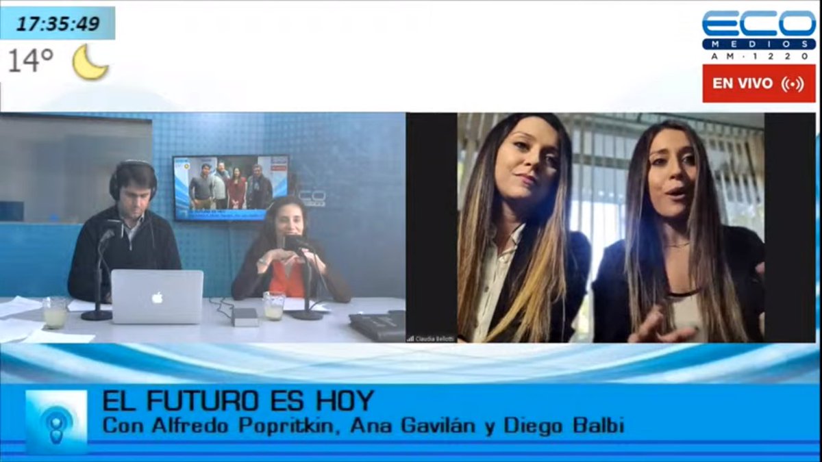 ElFuturoEsHoy21's tweet photo. #Radio Ya están con nosotros las abogadas Claudia y Natalia Bellotti, especialistas en Compliance y nuevas Tecnologías Disruptivas. Prendete a @ecomedios1220
 - Eco Medios AM 1220 o https://t.co/ZBj0YgWOqy No te lo pierdas!!! Aire!!!! @clauchis10 @NatuB88 https://t.co/s2VhXBxoi2