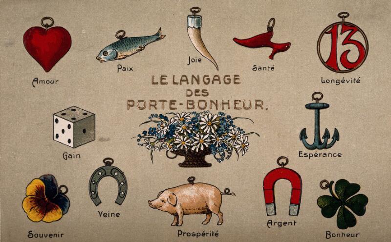 There are, apparently, a great deal of good luck charms out there! A whole language of them.

He's giving them all to <a href="/IlvalainSairi/">Evelyn (Mid-Metamorphosis)</a>, and to really show off, he's pulling them from behind her ear, one by one.

The pig might be hard, but by god, he'll make it work--