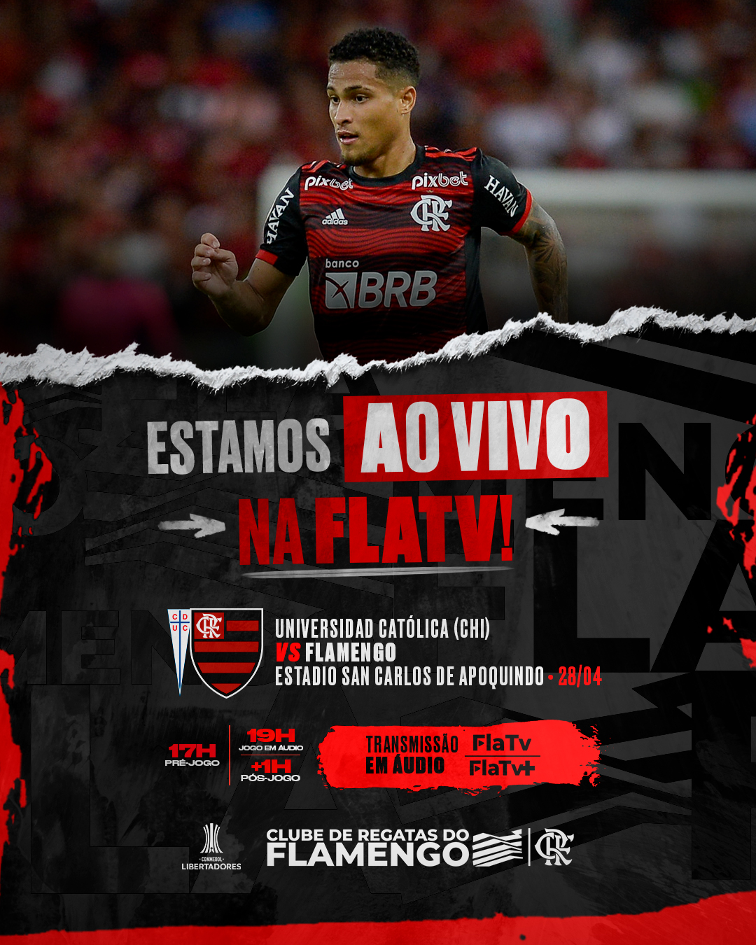 Clube de Regatas do Flamengo - Hoje tem Mengão ao vivo na #FLATV