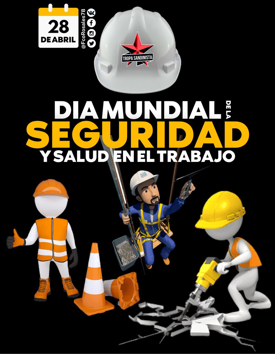 #DiaMundialDeLaSeguridadYSaludEnElTrabajo 
Es muy importante que cada trabajador gocé de seguridad y salud en el trabajo.

#Nicaragua