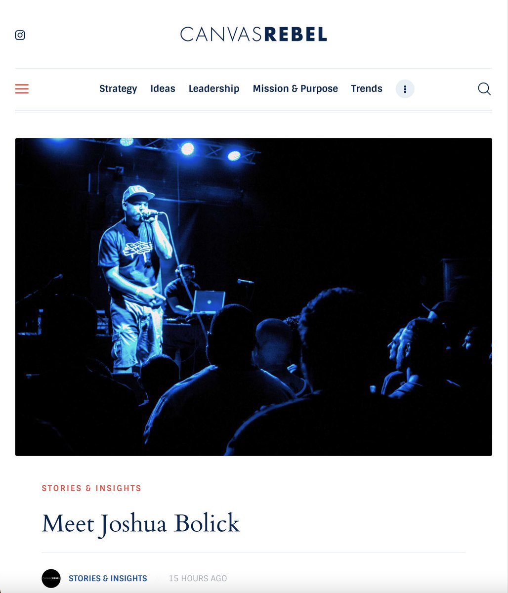 CanvasRebel reached out to me recently and asked me to tell my story. canvasrebel.com/meet-joshua-bo…