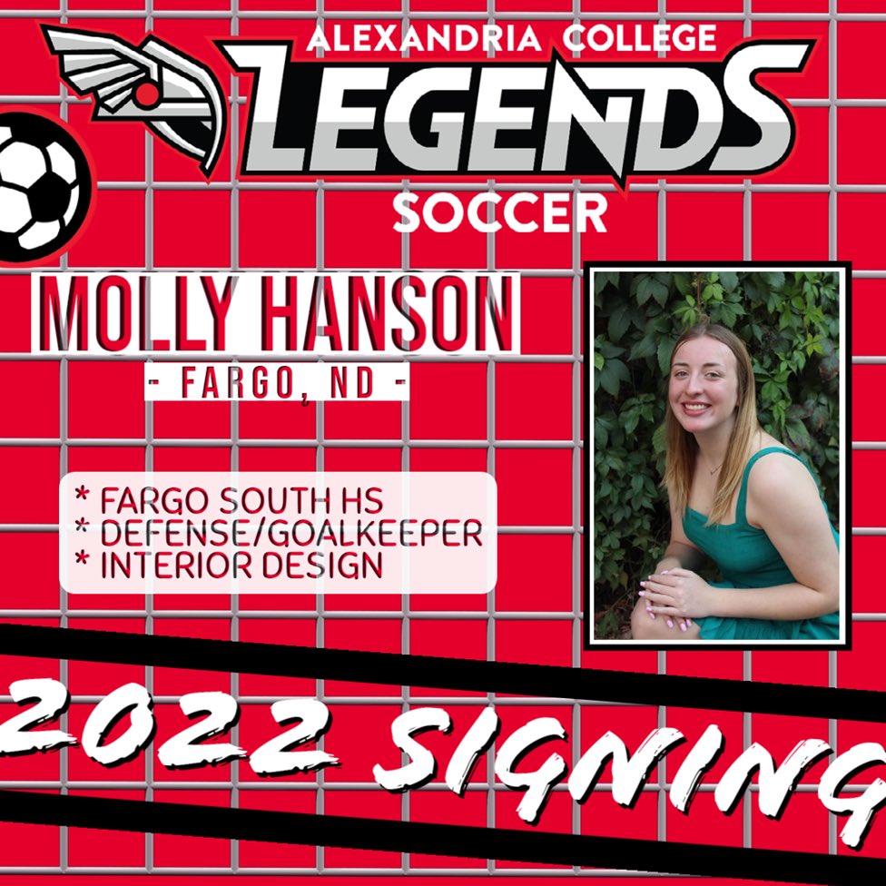 ATCCSoccer's tweet image. We are excited to welcome Molly Hanson to @ATCCMN . Molly will be studying Interior Design. She played soccer at Fargo South, and also played on their State Championship hockey team.
#BEALEGEND #atcclegends #legendsoccer #atccsoccer #fargo #nd #alexandria #mn
