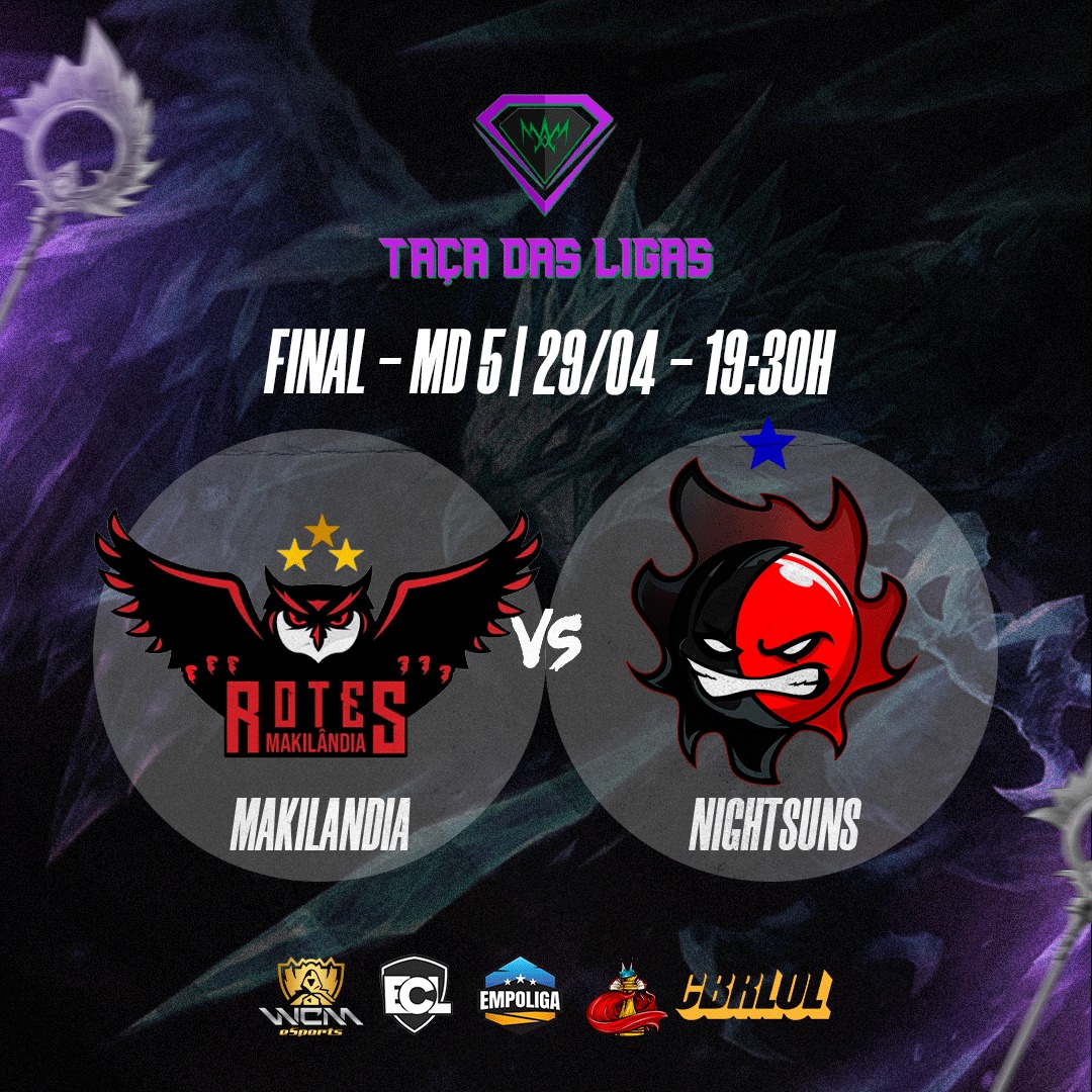 Chegou o grande dia!

Amanhã é a grande final da Taça das ligas ás  🕖19:30hrs.

E os gigantes que irão se enfrentar neste grande  dia são <a href="/RotesESports/">Rotes E-Sports</a>  e <a href="/Nightsuns_/">NIGHTSUNS</a>.

Pra quem vai a sua torcida ? Deixa ai nos comentários!!!