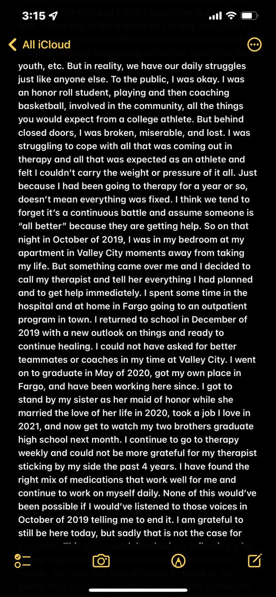 annie_swenson's tweet image. The NCAA, NAIA, Juco’s, and all other collegiate athletes need more mental health resources. I am one out of the millions of current/former athletes who struggle/struggled in college athletics with mental health. It’s time to make a change. #EndTheStigma