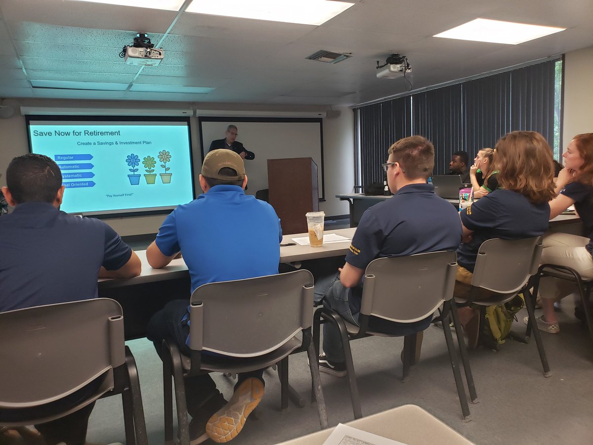 StMarys_ROTC's tweet photo. Its never too early to start! Our soon to be Lieutenants (MS22 Cadets) enjoyed a Leader Professional Development (LPD) on Financial Readiness. The purpose of the LPD was to enable the MS4's to attain financial stability. Save now for retirement! #Rattlers #StMU @StMarysU https://t.co/xEbKAeHEs1