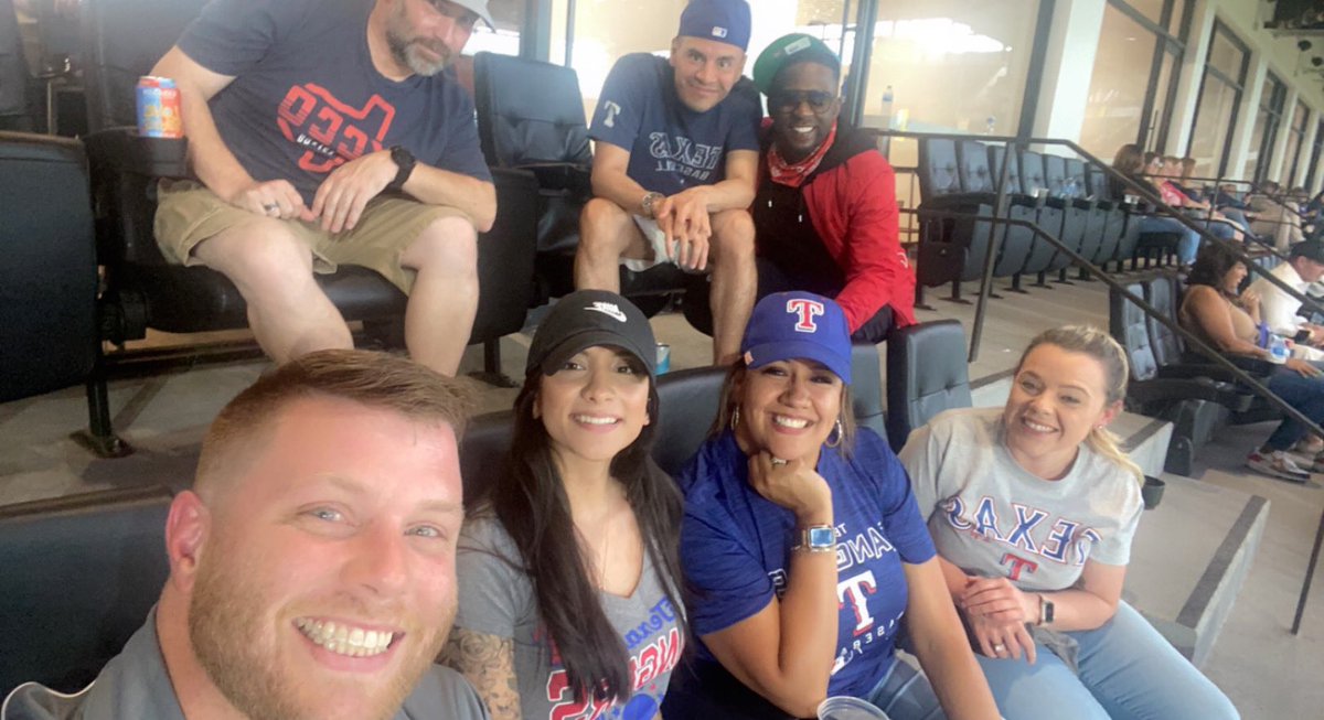 TexasPride11's tweet photo. Play ball!! NTX ACC Team Outing! There’s no crying in baseball! @TexasRangers⚾️@accmgrLupe @eddy_luster @MarinaMonthley @NoboaBrittney @Stuff_stephsaid @Brett_Acc_Life @NTX_Market https://t.co/ClpxtmNI06
