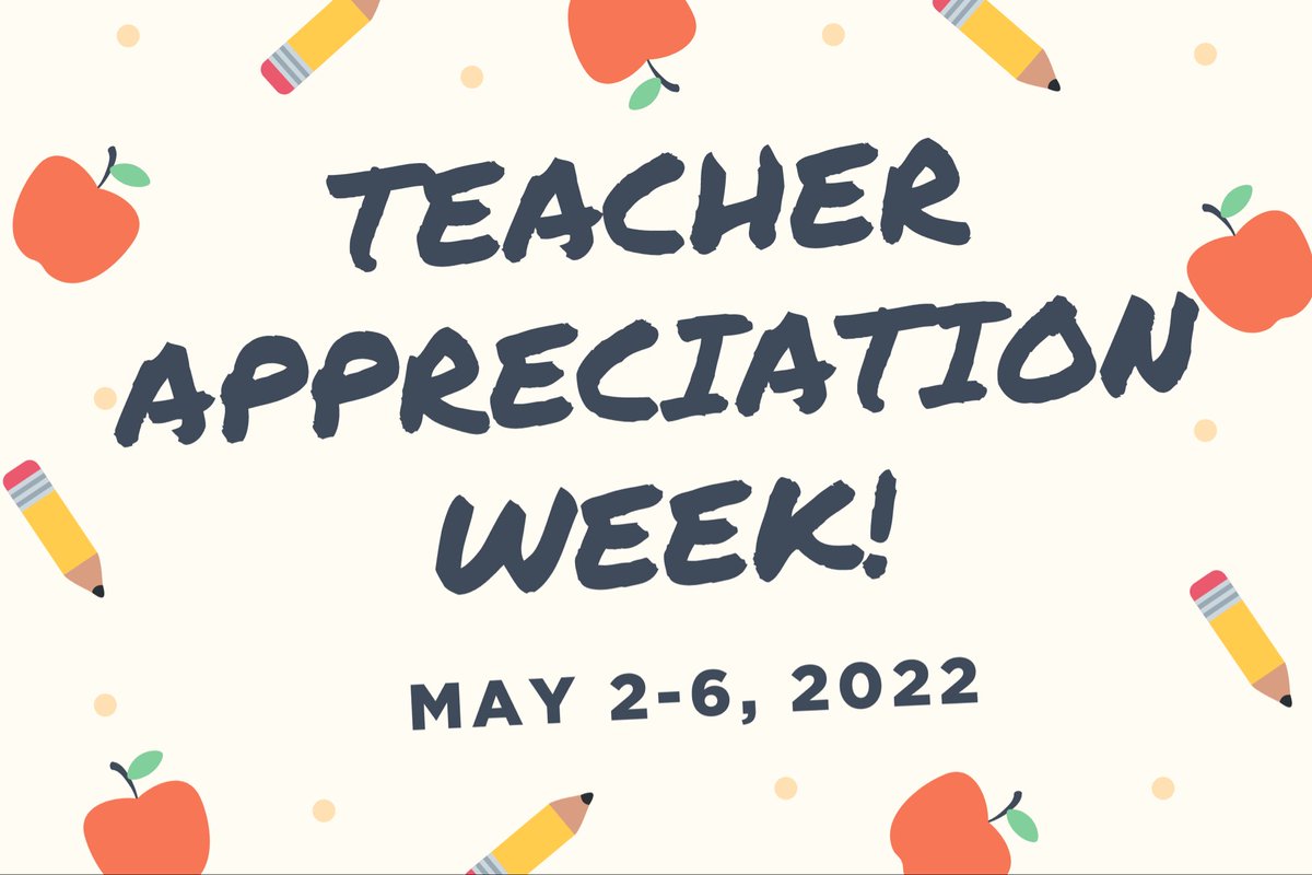 CliffsSchools's tweet photo. Teacher Appreciation Week is from May 2nd through May 6th. Please join us in thanking them for all the incredible work they do for our students and community! https://t.co/Yg0JSNztgk