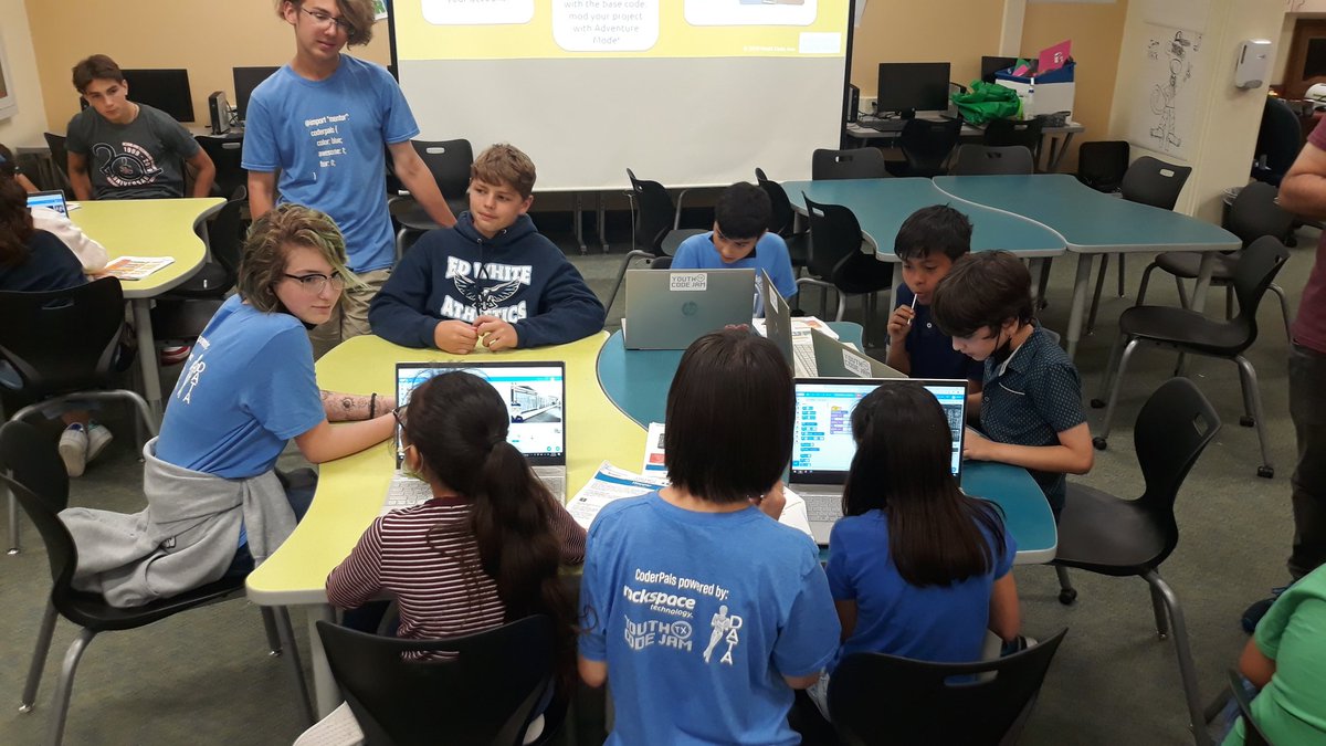 BWhirledCulture's tweet photo. @walzemNEISD working on our presentations as we get closer to end of year. We are going to miss coding with our friends at Walzem! Hope to see you all next year!#CoderPals @dataedwhite @NEISD @YouthCodeJam https://t.co/ZYoaYsNhAf