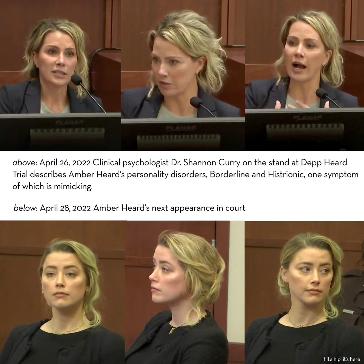 lauralsweet's tweet photo. FASCINATING. #DeppHeardTrial #drcurry #amberheard #samehairstyle #mimicking https://t.co/GXzr877Rhs