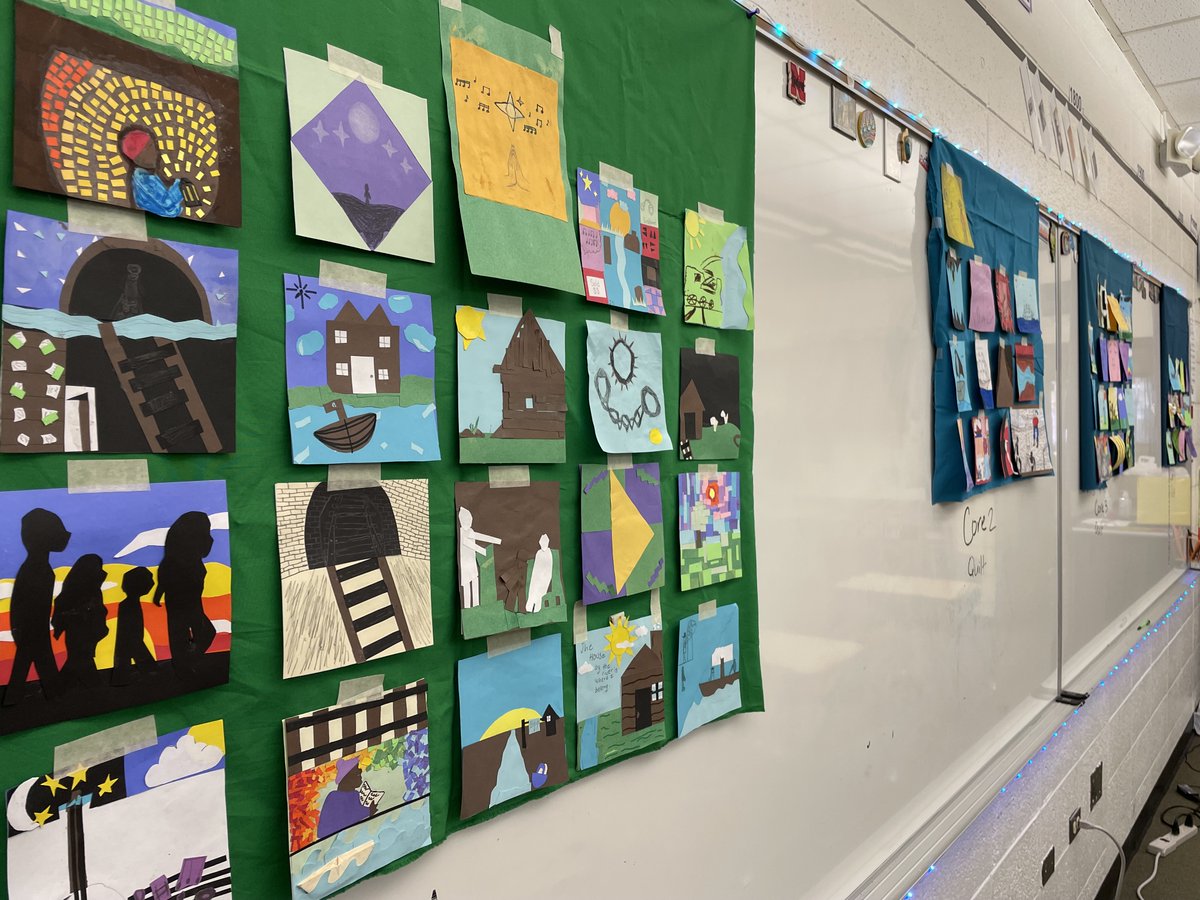 cateodonnell's tweet photo. 8th graders created their Freedom &amp; Slavery Quilt squares this week and wrote such thoughtful reflections. So proud of their artistry, curiosity, and compassion #StVrainStorm #USHistory https://t.co/IXQJip9F9Q
