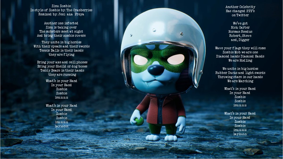 Gaiasmoonchild's tweet photo. Hey #ZombieMob here are the Lyrics to the song I sang from last night's Spaces!!!! Using #whatsinyourhand I want to know what you are holding!
@ZinuToken @mahran386 @Jebsadface_NFT #ZINU @The_Cranberries #NFT @wwwbigbaldhead @robertpatrickT2 @diggertmesch @nickcarter @steveaoki https://t.co/aEKvplgb7x