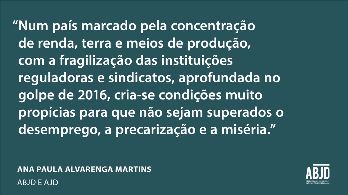 abjdbr's tweet photo. Nesta quarta-feira (27) um time de peso debateu no #FSMJD, os desafios do sistema de Justiça na proteção dos trabalhadores, especialmente diante de um capitalismo que, embora em crise (e também por isso) devasta as possibilidades de regulação social do trabalho. https://t.co/Ws7Pm07ct8