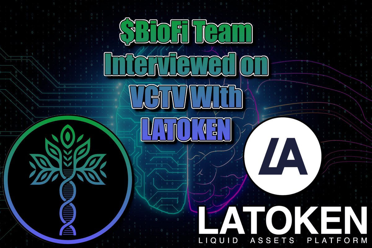 BioFiGlobal's tweet photo. 📺 Media Update 📺
Along with the launch of $BioFi 🧬 trading live on @latokens 📊
The team joined #VCTV to discuss the #BioFi 🧬 listing, #biometrics and the future of the #metaverse 🌐
$DAG $AVAX #DAG #AVAX
Check out the interview on their website
https://t.co/zidW5GMlF5 https://t.co/fgO3Mcp4KP