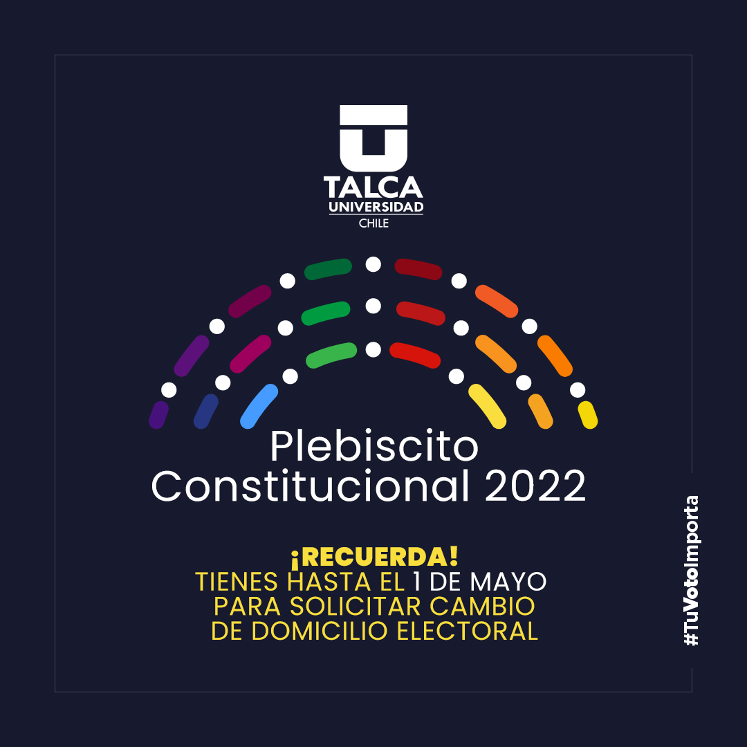 🔷 Te recordamos que hasta la media noche de este domingo 1 de mayo,  se puede realizar cambio de domicilio electoral para sufragar el 4 de septiembre en el “Plebiscito de Salida” que será de carácter obligatorio.

Haz el trámite online aquí 👉  ow.ly/45fb50IUVkm