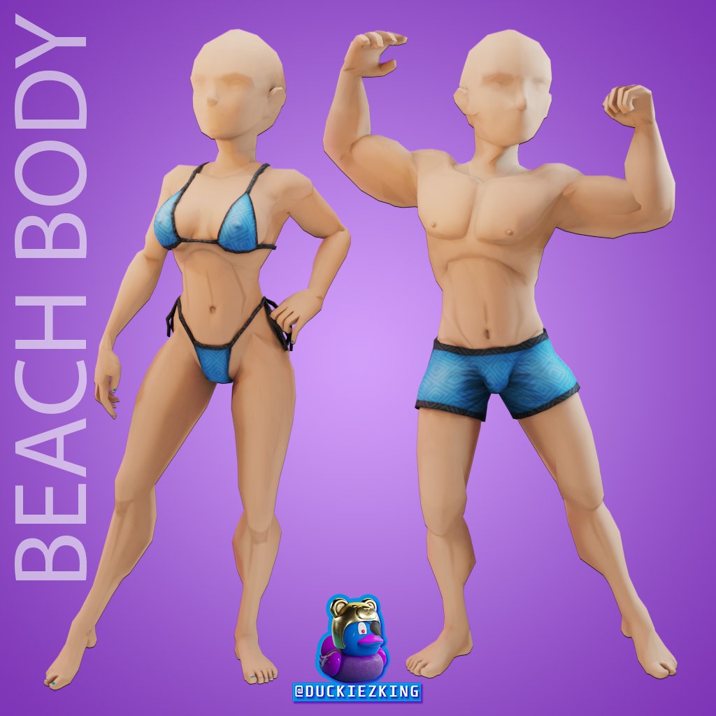 BEACH BODY - DuckiezKing Is now live!!!This is a custom DuckiezKing Exclusive model! 
Current price is 15 mana, price will go up to 20 mana 5/1/22 ACT FAST!
#DCL #Decentraland #metaverse <a href="/decentraland/">Decentraland</a> 
👇👇👇👇👇LINK👇👇👇👇👇
market.decentraland.org/contracts/0xcc…