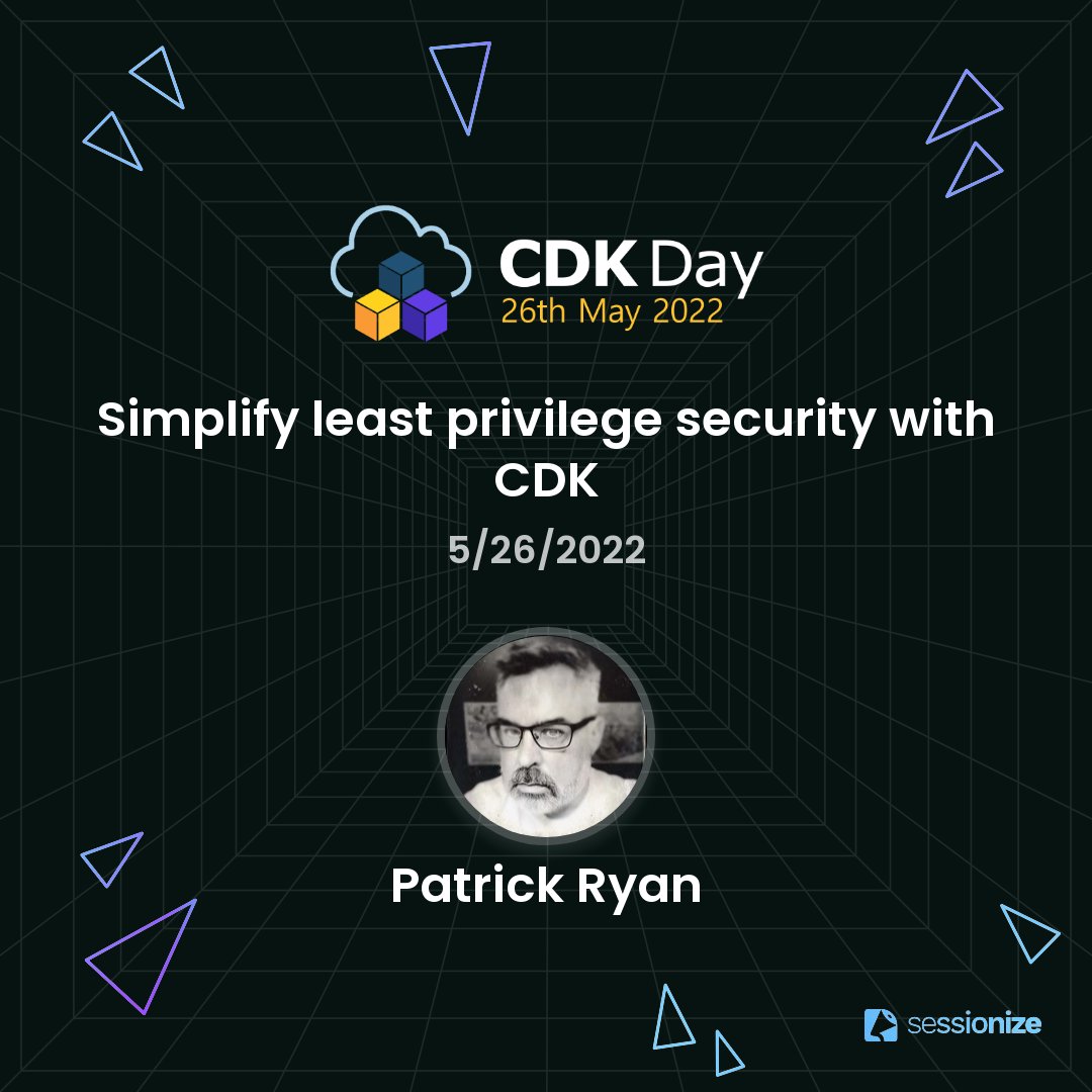 imageryan's tweet photo. I'll be speaking at @cdkday in May. Come hear how to easily created least-privelege roles and policies in AWS. https://t.co/RkPlLjLJKk