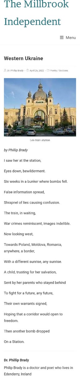 A poem for #PoetryDayIreland from Edenderry resident, Dr Philip Brady.