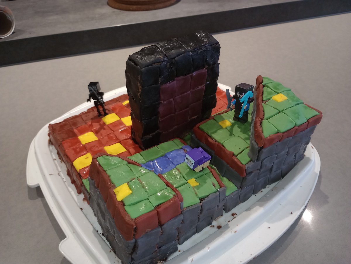 dossett_laura's tweet photo. Probably my most ambitious cake so far - Minecraft Overworld to Nether!
#cakes #Minecraft https://t.co/JZ05GSlteu