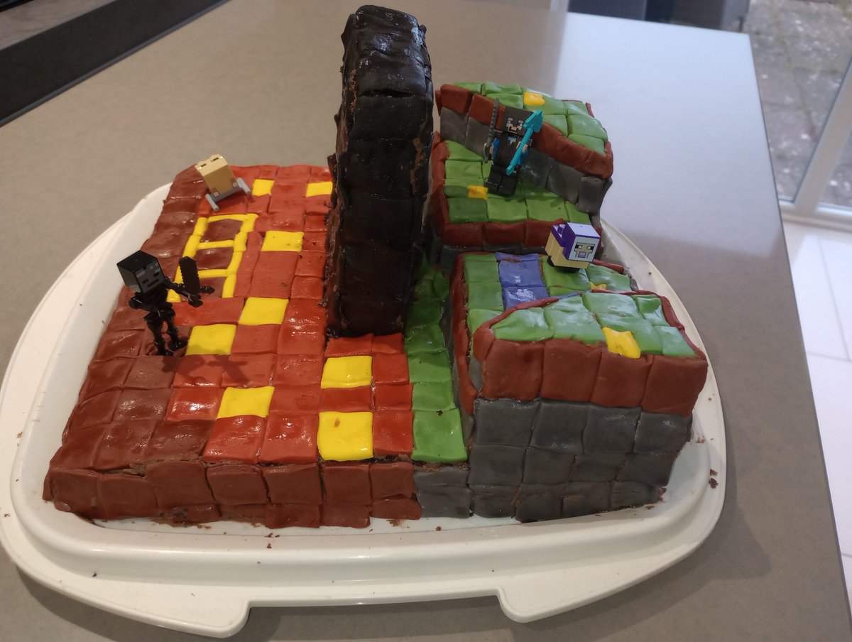 dossett_laura's tweet photo. Probably my most ambitious cake so far - Minecraft Overworld to Nether!
#cakes #Minecraft https://t.co/JZ05GSlteu