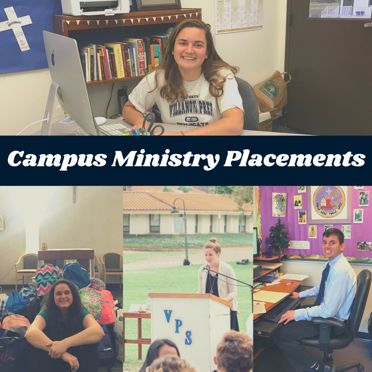 CAMPUS MINISTRY PLACEMENTS! Are you interested in cultivating faith-based conversations &amp; activities? How about engaging students in service by organizing service opportunities? The AVs have campus min placements both at the high school and collegiate level!